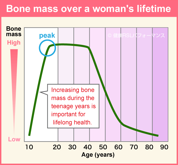 Bone mass over a woman's lifetime